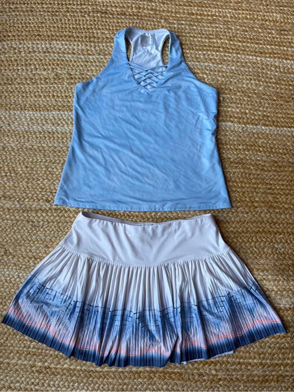 Tennis Active Pleated Skirt and Tank top set NWOT size large